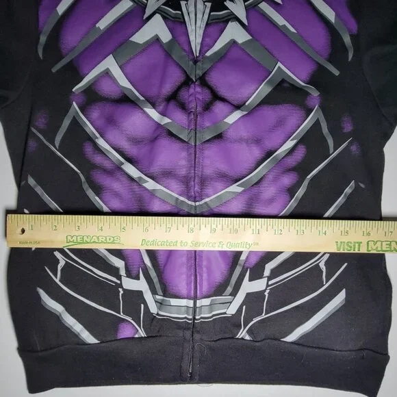 Marvel Black Panther Youth Black and Purple Hooded Jacket Size Medium 10/12 - Picture 9 of 13